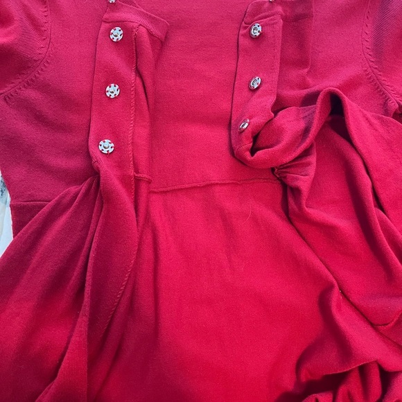 Alfani button up sweater in red- Small - Picture 7 of 8
